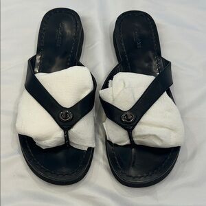 Coach Black Leather Women's Sandals